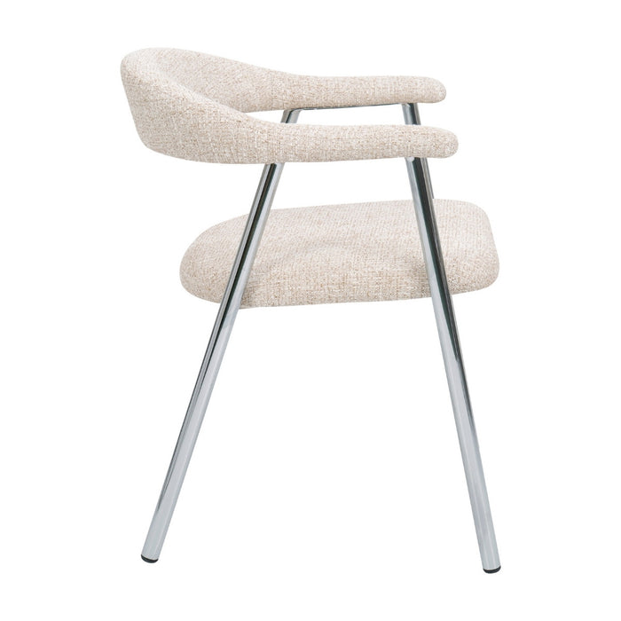 DÉJA Living - Eetkamerstoel - Beige|Chrome - Sorø - Set van 2