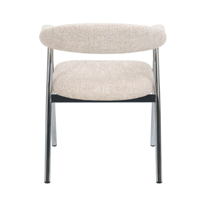 DÉJA Living - Eetkamerstoel - Beige|Chrome - Sorø - Set van 2