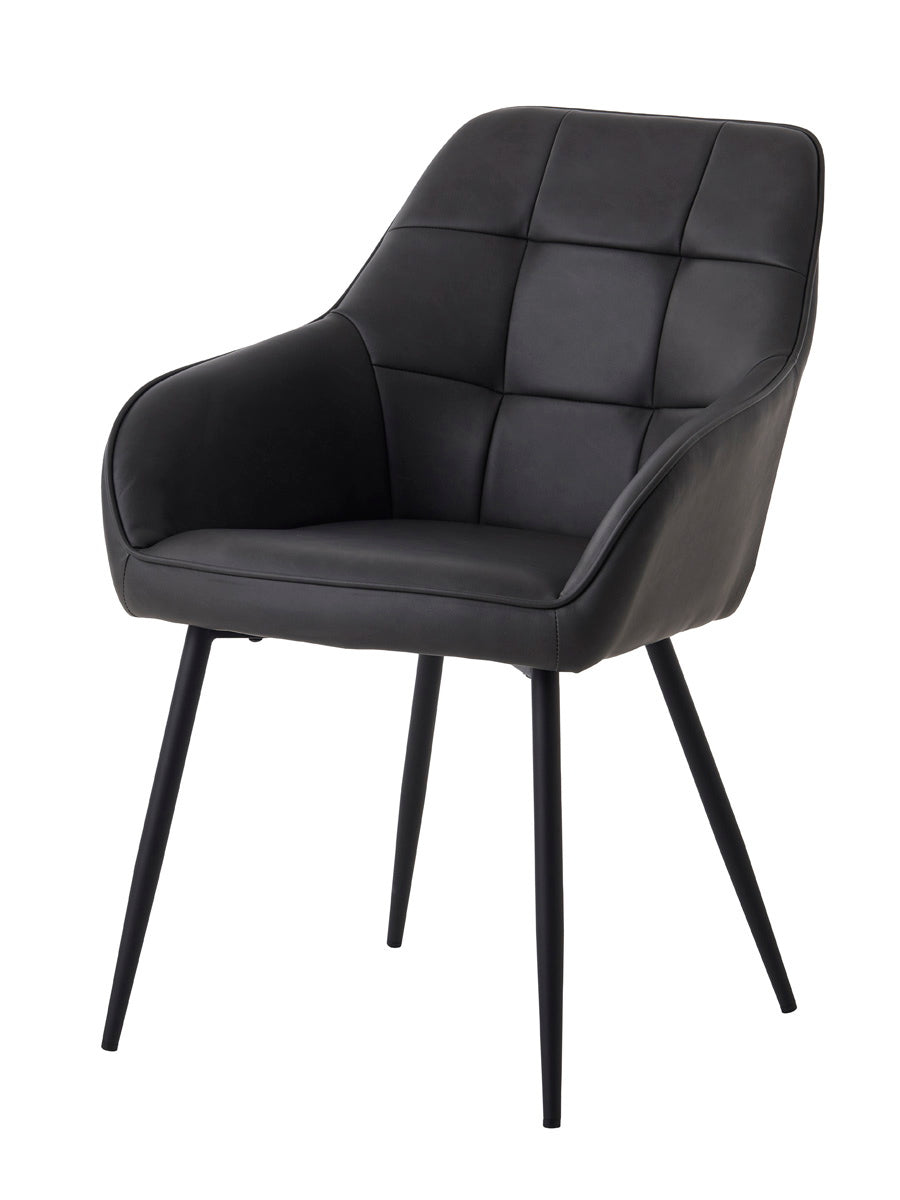 Giga Living - Eetkamerstoel Grijs PU Leer - Nolan - Set van 2