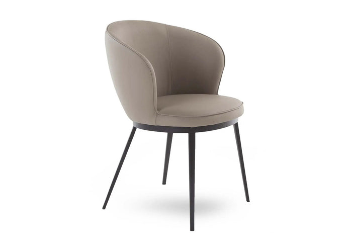 Giga Living - Eetkamerstoel Taupe PU Leer - Zithoogte 48cm - Gain