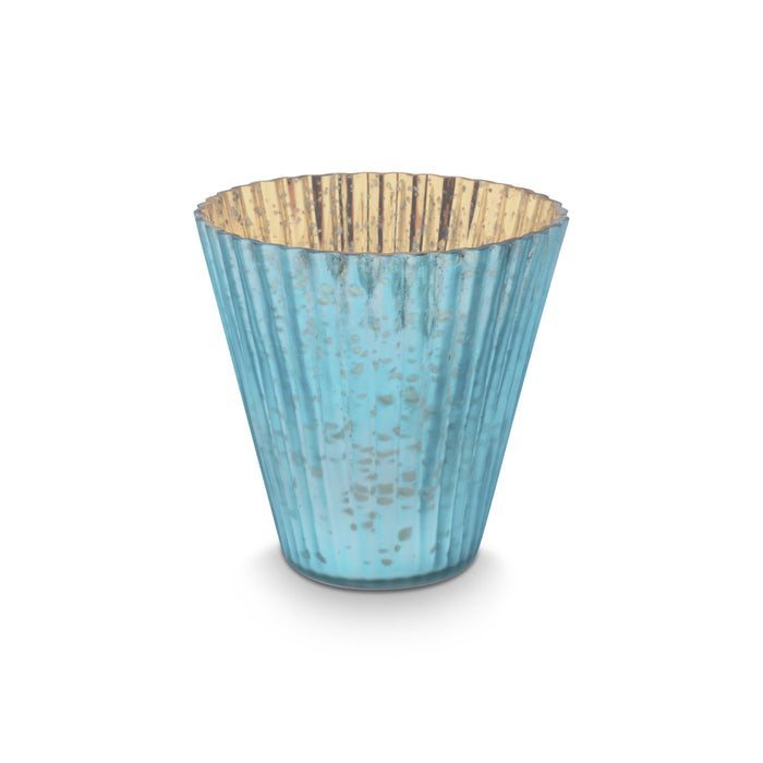 Pip Studio Waxinelichthouders Set van 3 - van Glas - Blauw - 10x10.5cm