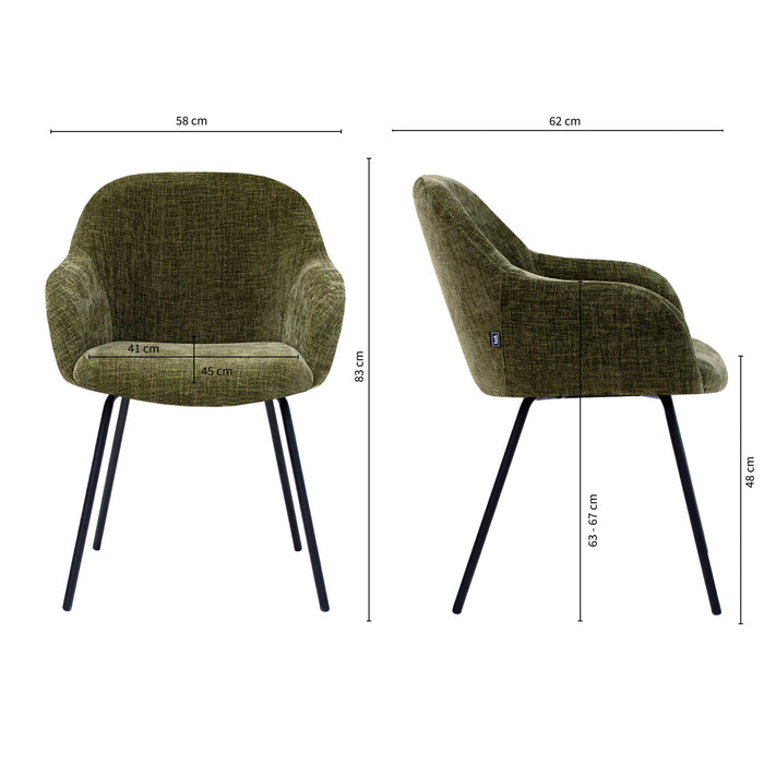 Kick eetkamerstoel Arda - Groen