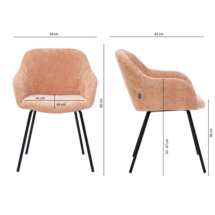 Kick eetkamerstoel Arda - Roze