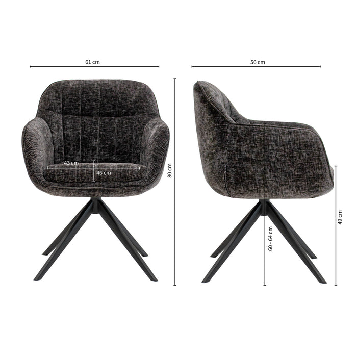 Kick draaistoel Stan - Donkergrijs