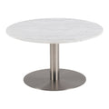 by fonQ Marble Salontafel Marmer - Ø 80 - Wit / Chroom