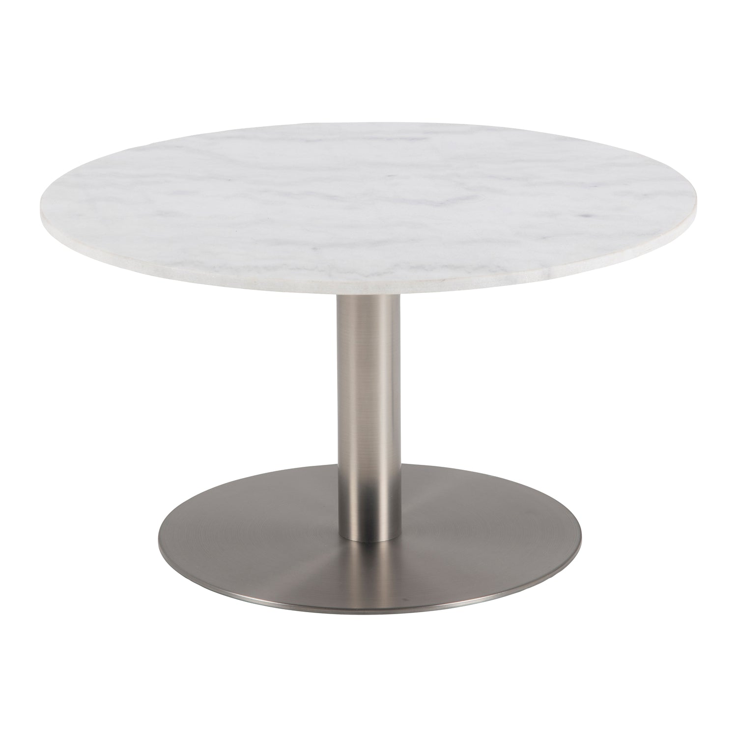 by fonQ Marble Salontafel Marmer - Ø 80 - Wit / Chroom