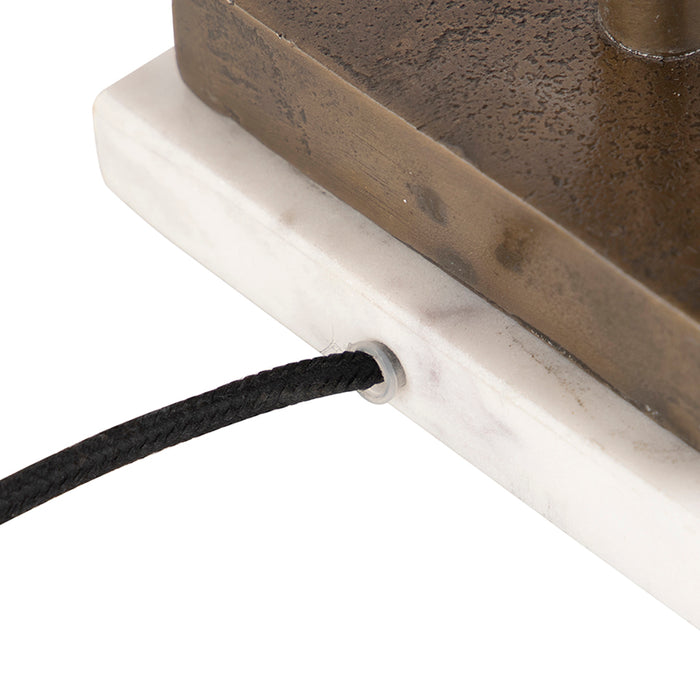 QAZQA Art Deco tafellamp brons met marmeren voet - Leaf