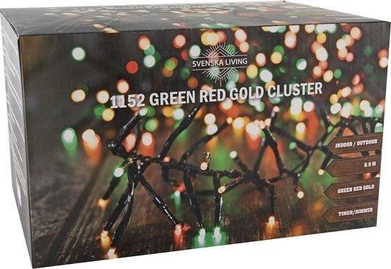 Svenska Living - Kerstverlichting - Snake - Groen|Rood|Goud -