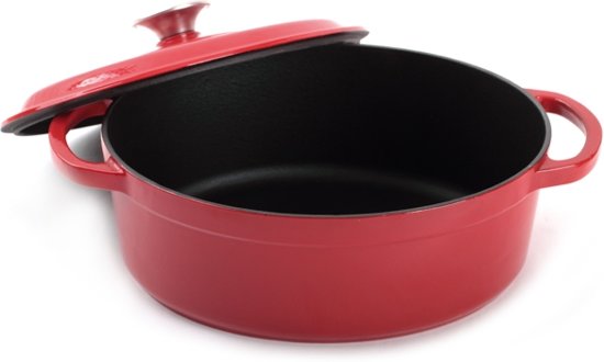 Sürel Gietijzeren braadpan ovaal rood, 23cm x 29cm