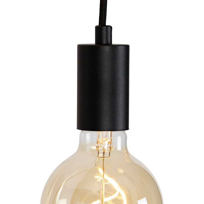 QAZQA Industriële hanglamp zwart 3-lichts - Facil