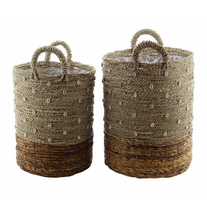 Van der Leeden Schelpen Plantenmand Ø 38 cm - Naturel