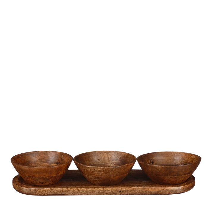 Mica Decorations Tomar Schaaltjes en Dienblad - Donkerbruin