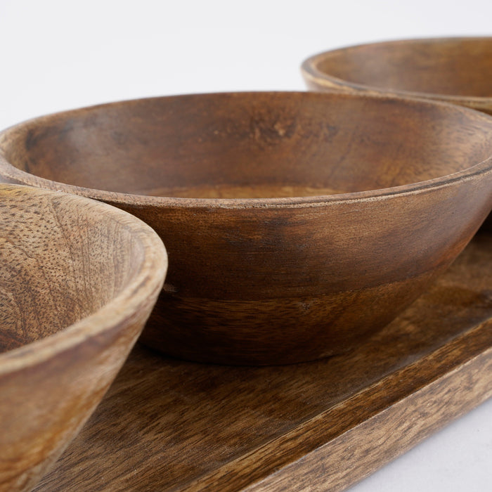 Mica Decorations Tomar Schaaltjes en Dienblad - Donkerbruin