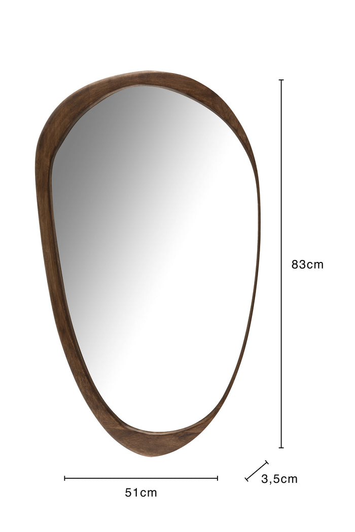 J-Line spiegel Onregelmatig - hout - donkerbruin - large -