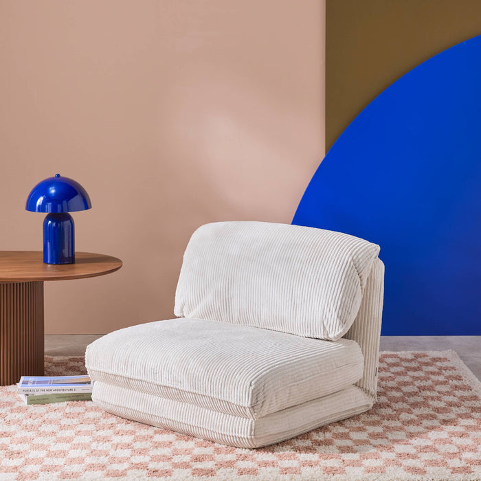 sweeek - Slaapfauteuil omvormbaar ribfluweel dikke rib 1 persoons Cosy