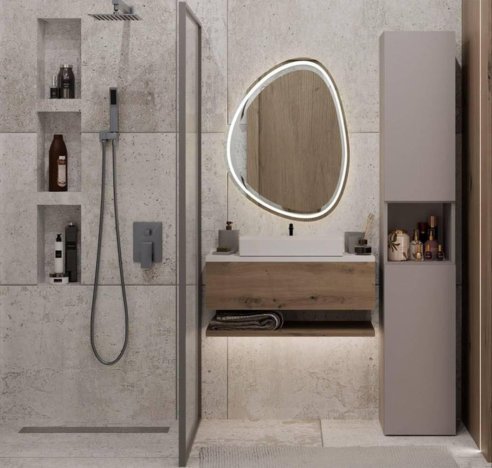 NADUVI Collection Badkamerkast Nolo met wasmand en open vak