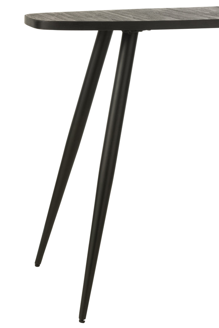 J-Line console Ovaal - hout - zwart