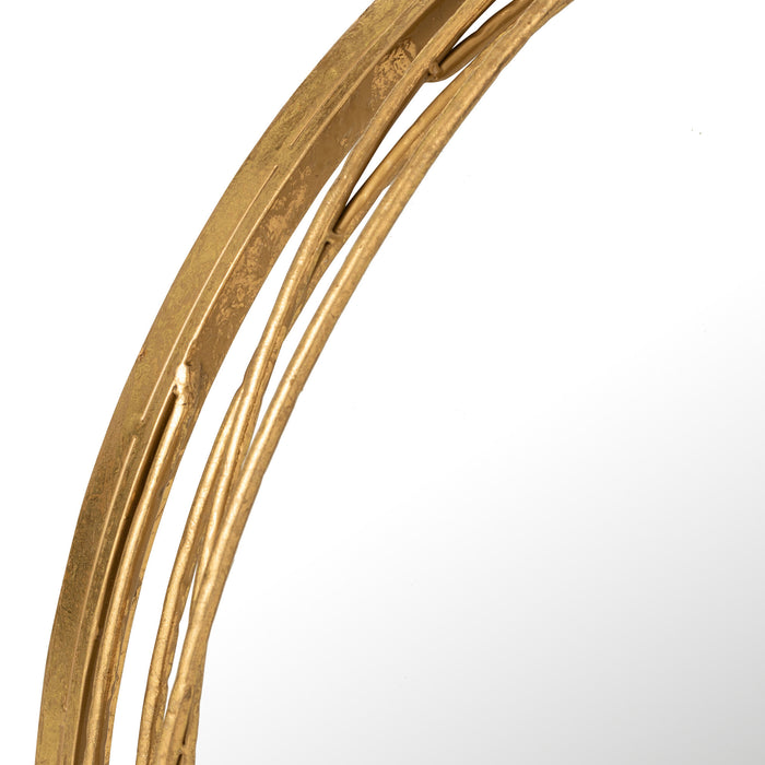 J-Line spiegel Aurora Rond - ijzer|gas - goud - small - Ø 61 cm