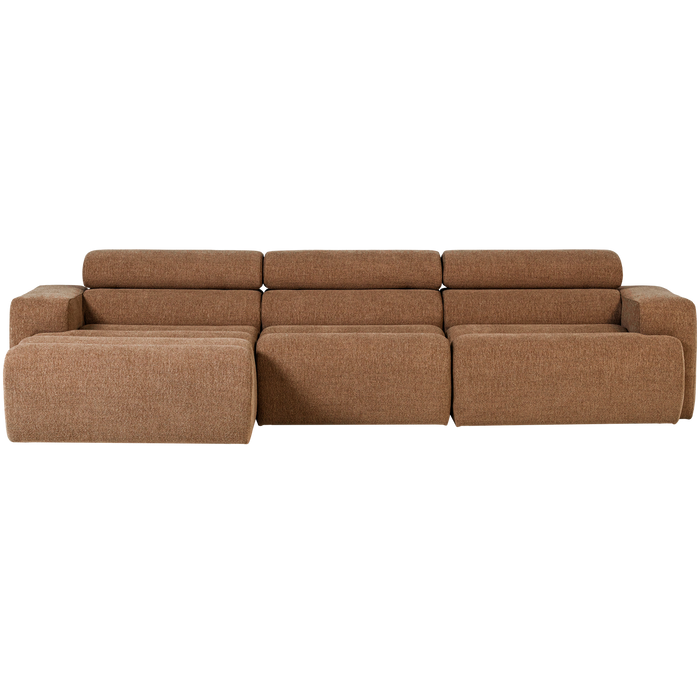 WOOOD Novi Chaise Longue Bank Links - Polyester - Karamelbruin