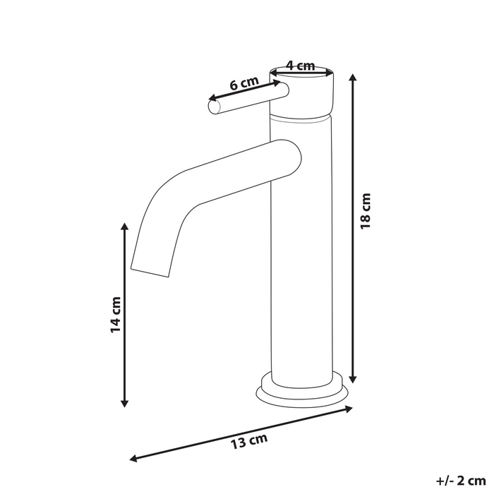 Beliani - SALINAS - Enkele wastafelkraan - Goud - 18 cm - Messing
