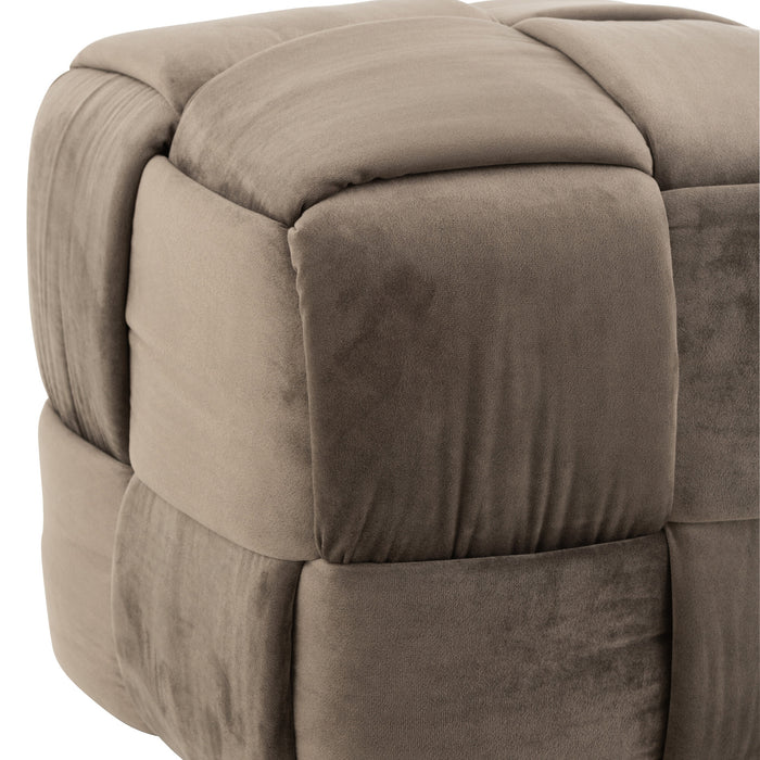 J-Line Poef 1-Zit Textiel|Hout Donker Grijs