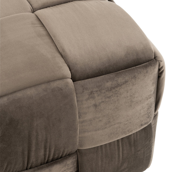 J-Line Poef 1-Zit Textiel|Hout Donker Grijs