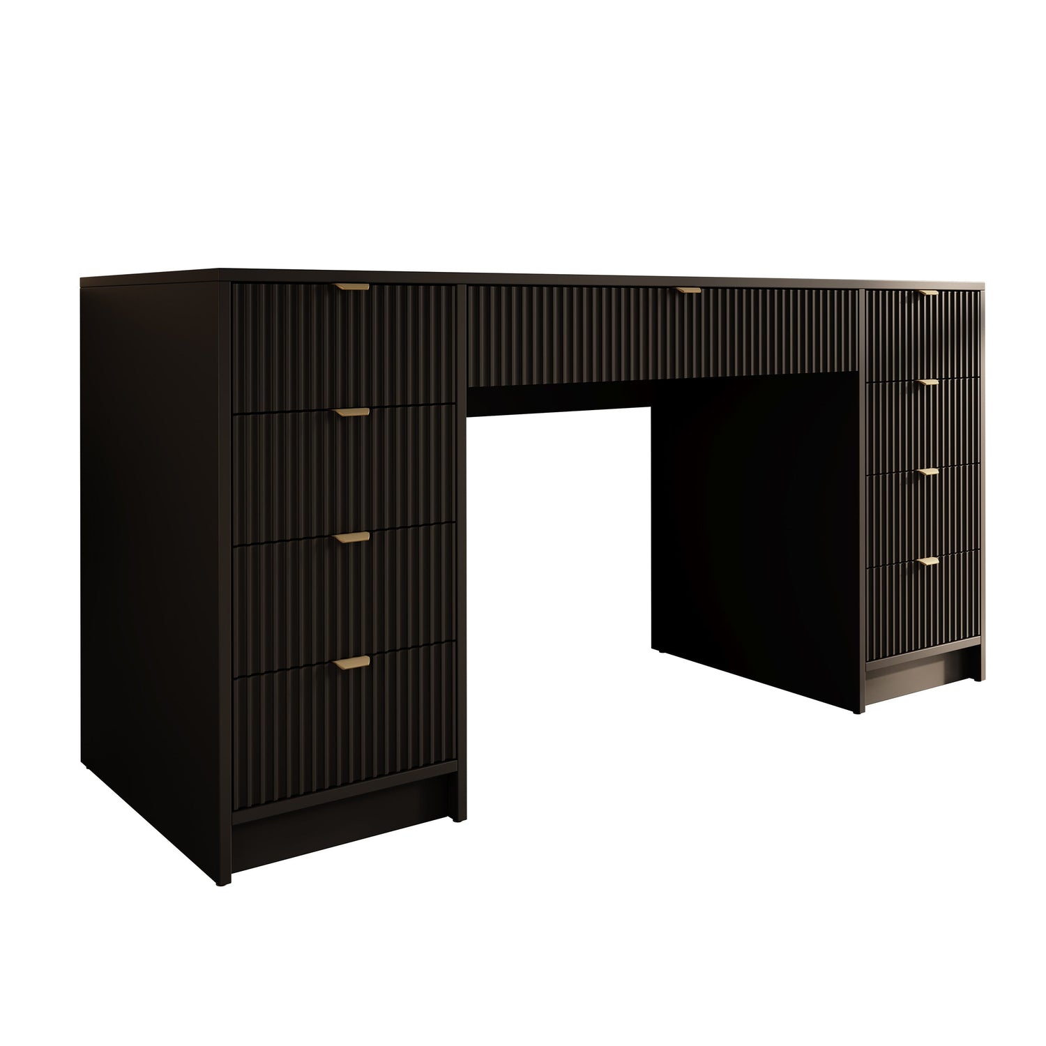 Meubella - Bureau Tavares 2 - Zwart - 154 cm