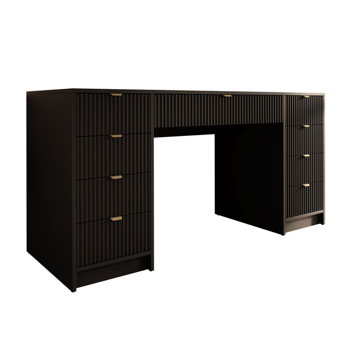 Meubella - Bureau Tavares 2 - Zwart - 154 cm
