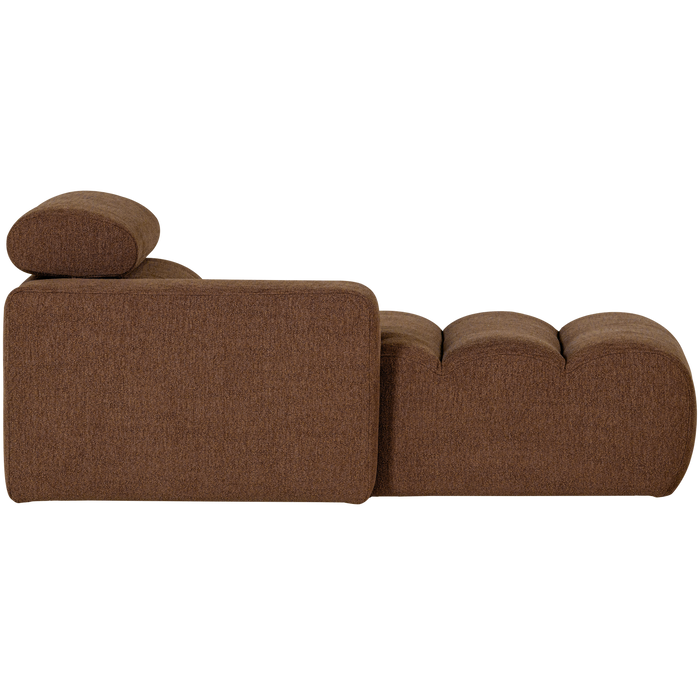 WOOOD Novi Chaise Longue Element Arm Links - Polyester- Karamelbruin