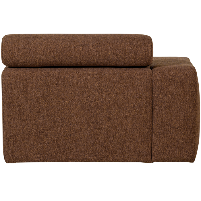 WOOOD Novi Chaise Longue Element Arm Links - Polyester- Karamelbruin