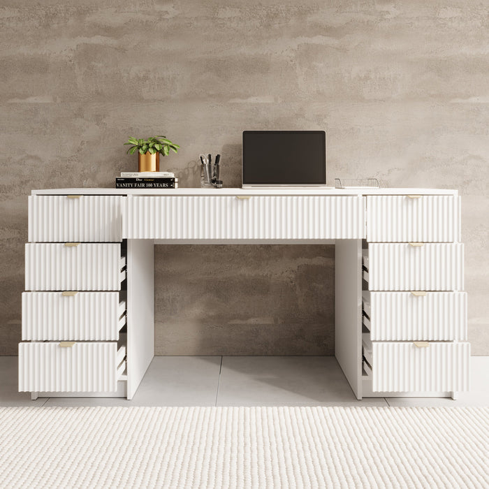Meubella - Bureau Tavares 2 - Wit - 154 cm