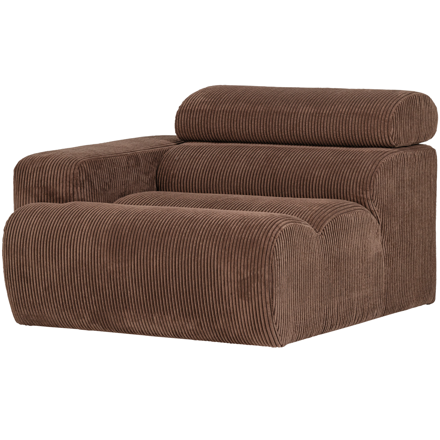 WOOOD Novi 1-Zits Element Bank Arm Links - Ribstof - Mokkabruin