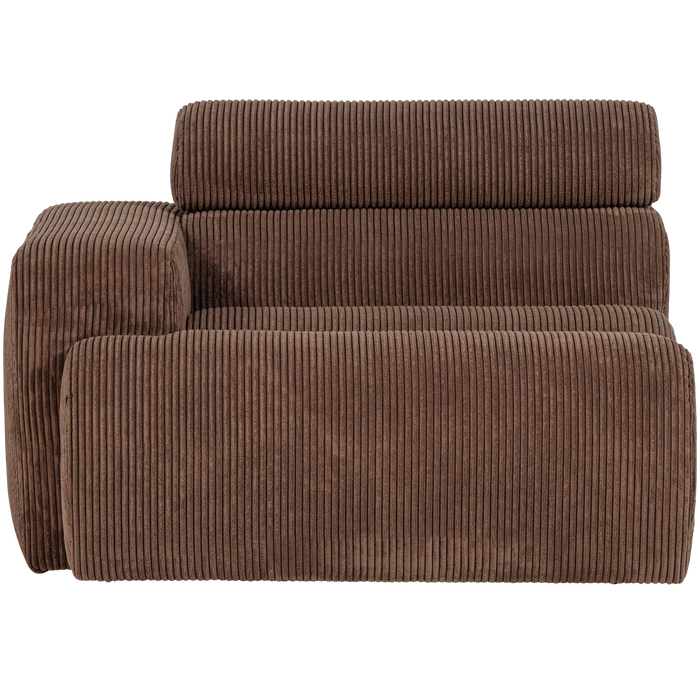 WOOOD Novi 1-Zits Element Bank Arm Links - Ribstof - Mokkabruin