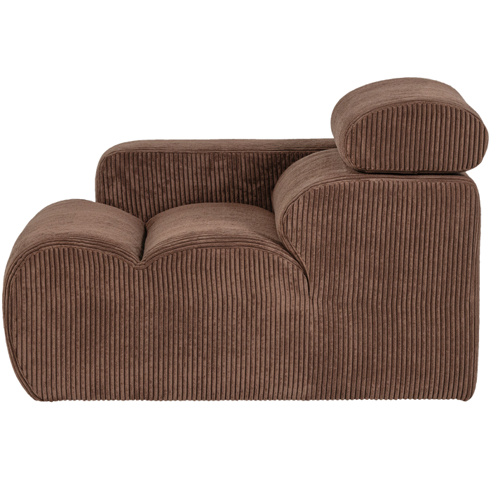 WOOOD Novi 1-Zits Element Bank Arm Links - Ribstof - Mokkabruin