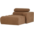 WOOOD Novi Chaise Longue Element Arm Rechts - Polyester- Karamelbruin