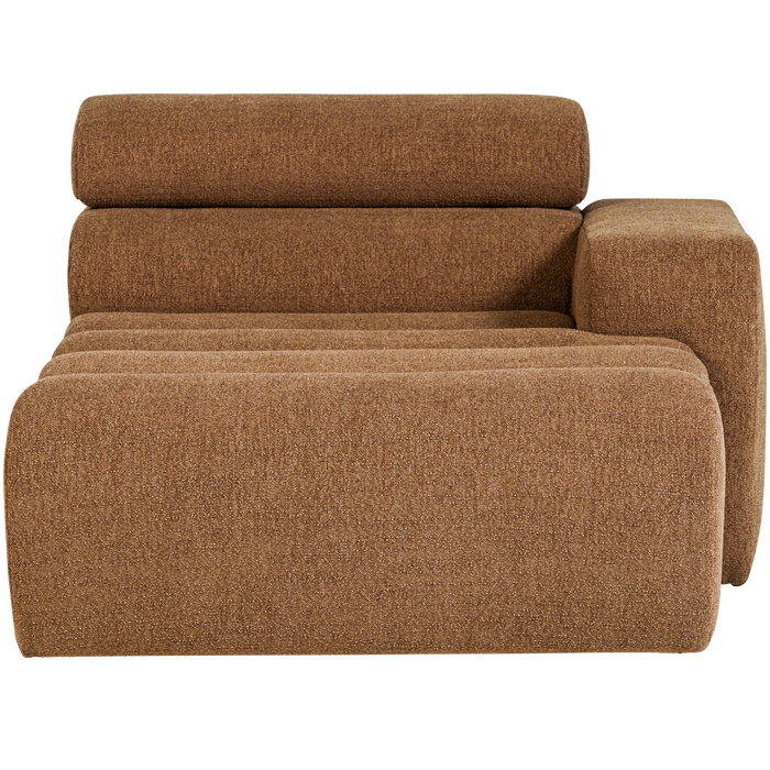 WOOOD Novi Chaise Longue Element Arm Rechts - Polyester- Karamelbruin
