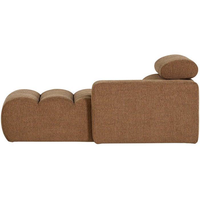 WOOOD Novi Chaise Longue Element Arm Rechts - Polyester- Karamelbruin