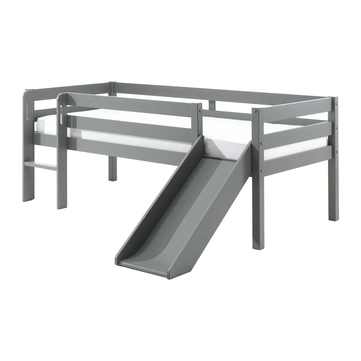 Vipack Pino Halfhoogslaper met Glijbaan 90 x 200 cm - Grijs