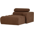 WOOOD Novi Chaise Longue Element Arm Rechts - Polyester- Karamelbruin