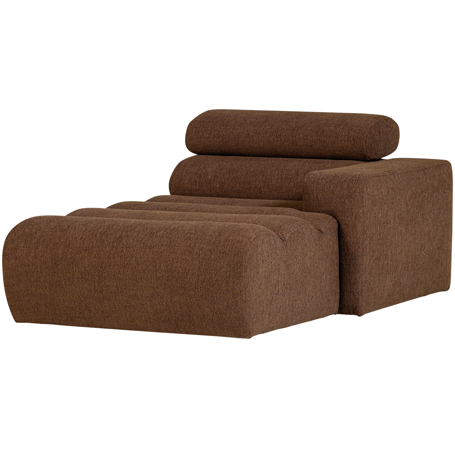 WOOOD Novi Chaise Longue Element Arm Rechts - Polyester- Karamelbruin