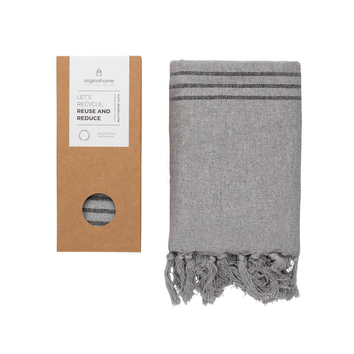 Originalhome Multifunctionele handdoek S - Grijs| Zwarte streep