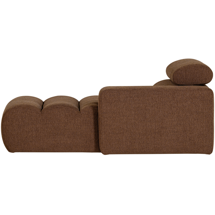 WOOOD Novi Chaise Longue Element Arm Rechts - Polyester- Karamelbruin