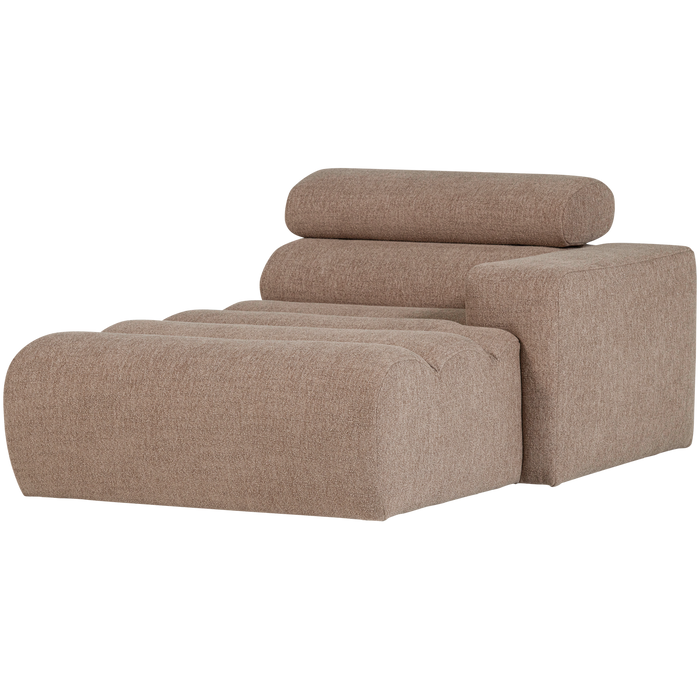 WOOOD Novi Chaise Longue Element Arm Rechts - Polyester - Taupe