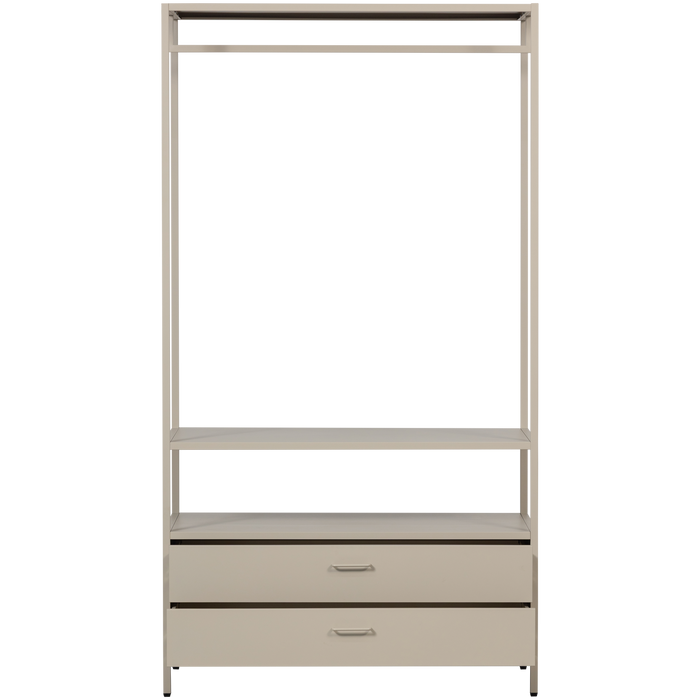 WOOOD Ferris Open Kledingkast 100 cm - Metaal - Zand - 185x100x54