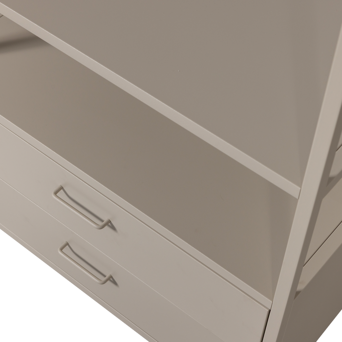 WOOOD Ferris Open Kledingkast 100 cm - Metaal - Zand - 185x70x54