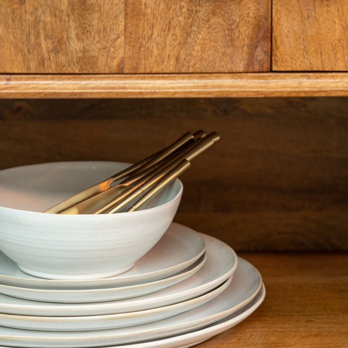 J-Line kom Noa - keramiek - wit - large - 4 stuks