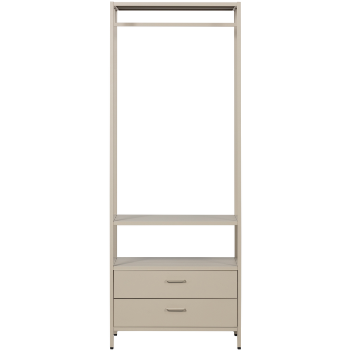 WOOOD Ferris Open Kledingkast 100 cm - Metaal - Zand - 185x70x54