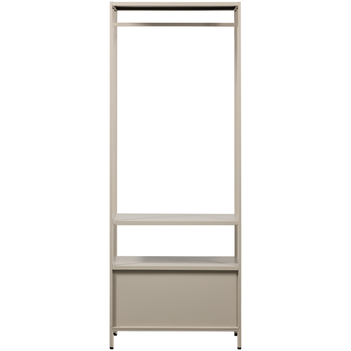 WOOOD Ferris Open Kledingkast 100 cm - Metaal - Zand - 185x70x54