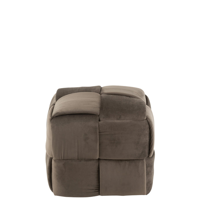 J-Line Poef 1-Zit Textiel|Hout Donker Grijs