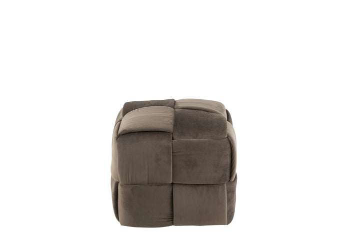 J-Line Poef 1-Zit Textiel|Hout Donker Grijs